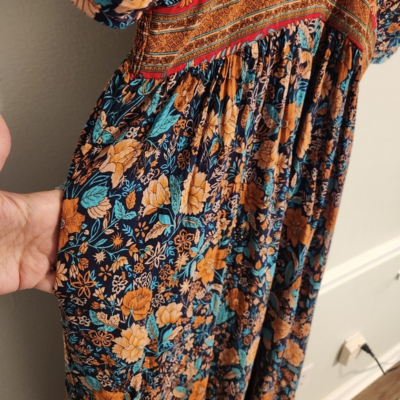 Baltic Born Leeanne Midi Dress Navy Multi Floral Boho Medium Maxi - Picture 11 of 15